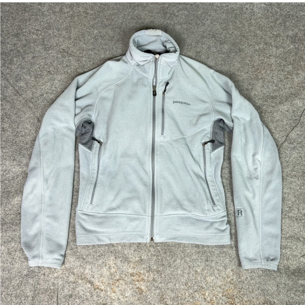Patagonia Jacket Mens Small Gray Full Zip Fleece Outdoors R4 Regulator Polartec
